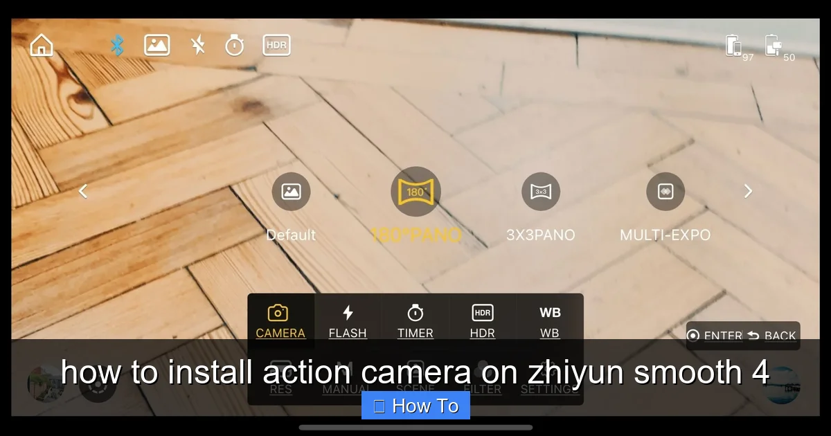how to install action camera on zhiyun smooth 4 - content2 visual guide