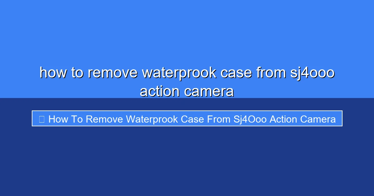 Featured image for how to remove waterprook case from sj4ooo action camera