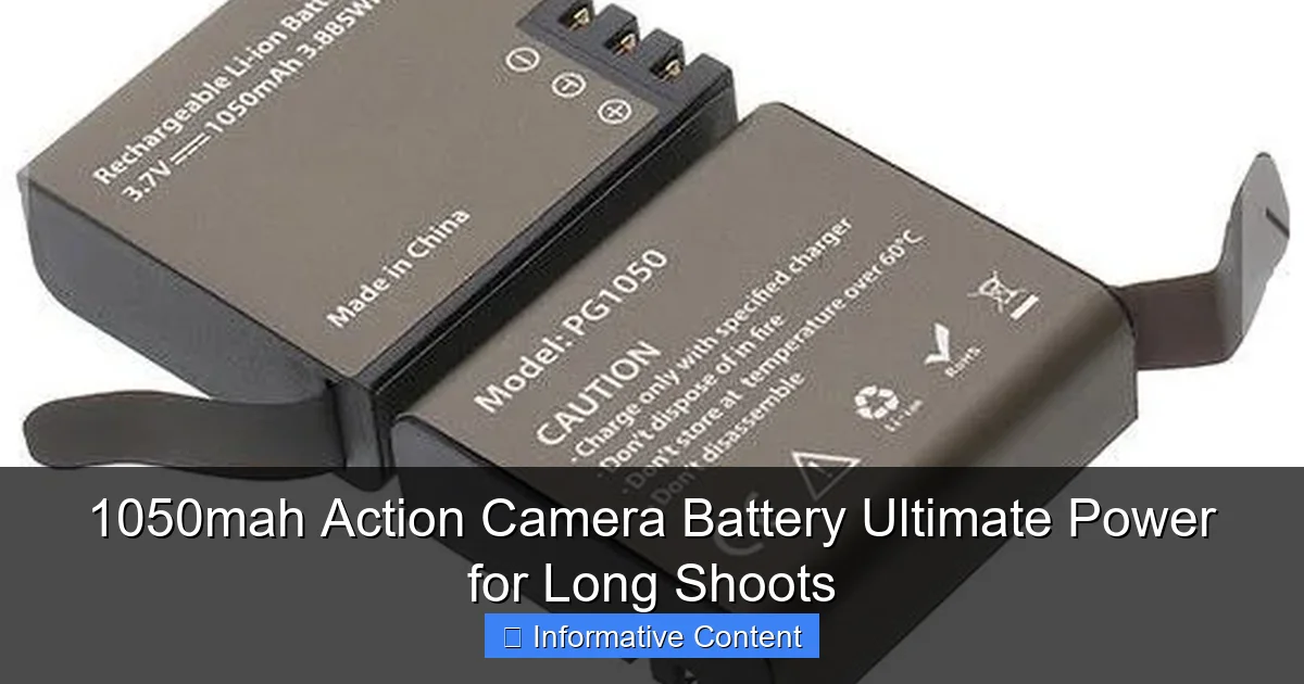 1050mah Action Camera Battery Ultimate Power for Long Shoots