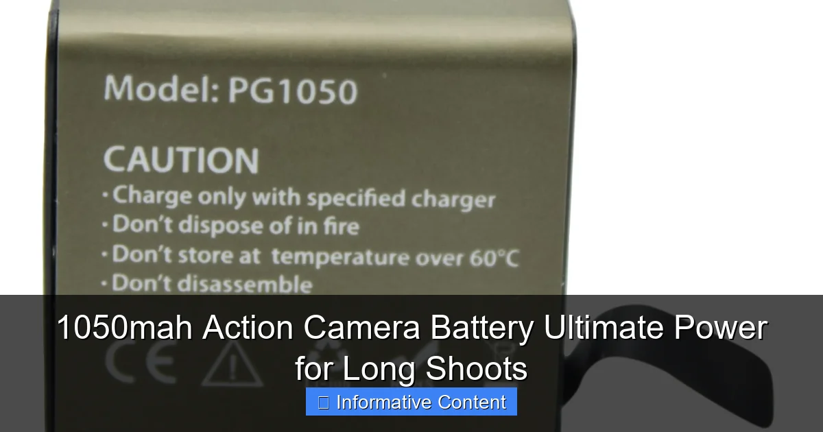 1050mah Action Camera Battery Ultimate Power for Long Shoots