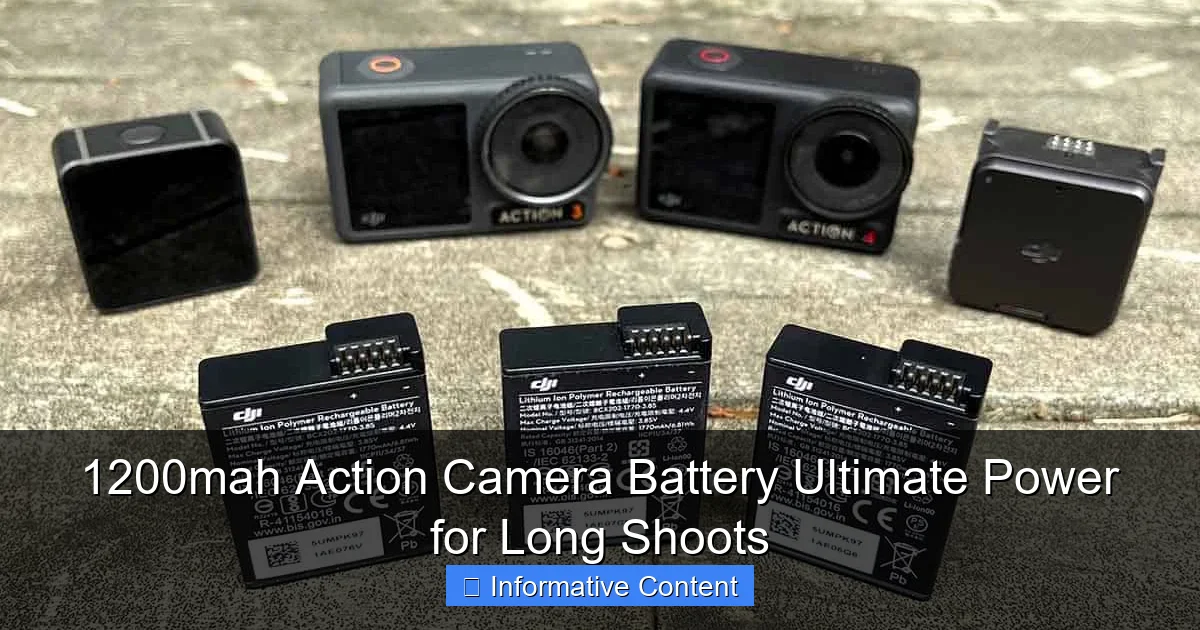 1200mah Action Camera Battery Ultimate Power for Long Shoots