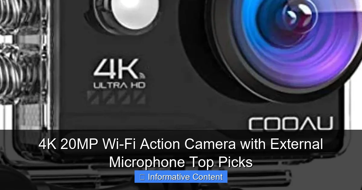 4K 20MP Wi-Fi Action Camera with External Microphone Top Picks