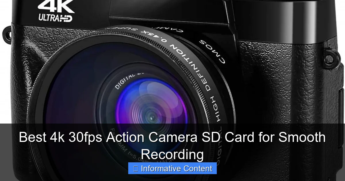 Best 4k 30fps Action Camera SD Card for Smooth Recording