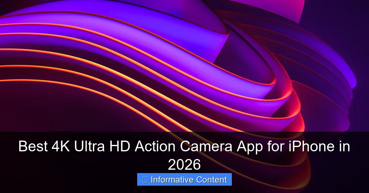 Best 4K Ultra HD Action Camera App for iPhone in 2026
