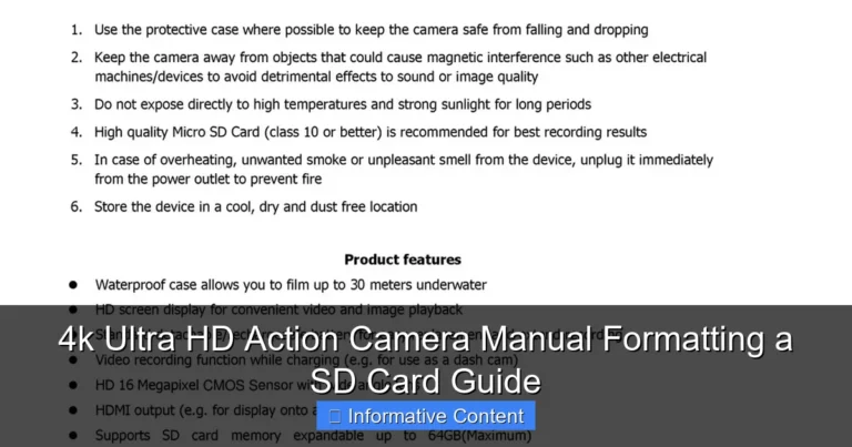 4k Ultra HD Action Camera Manual Formatting a SD Card Guide