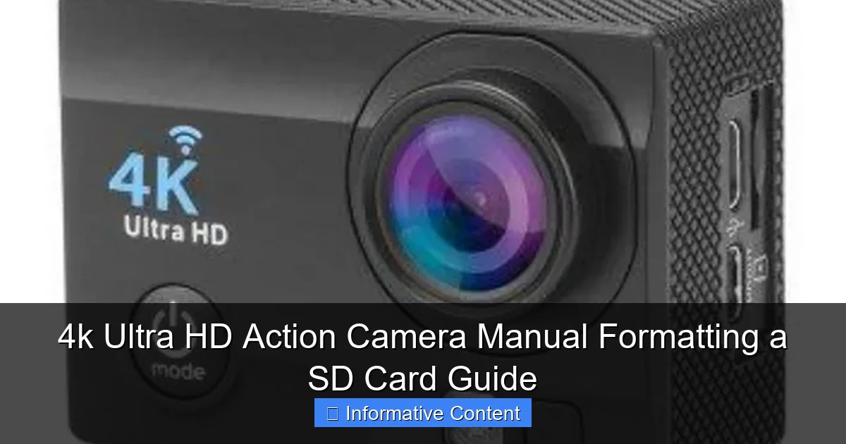 4k Ultra HD Action Camera Manual Formatting a SD Card Guide