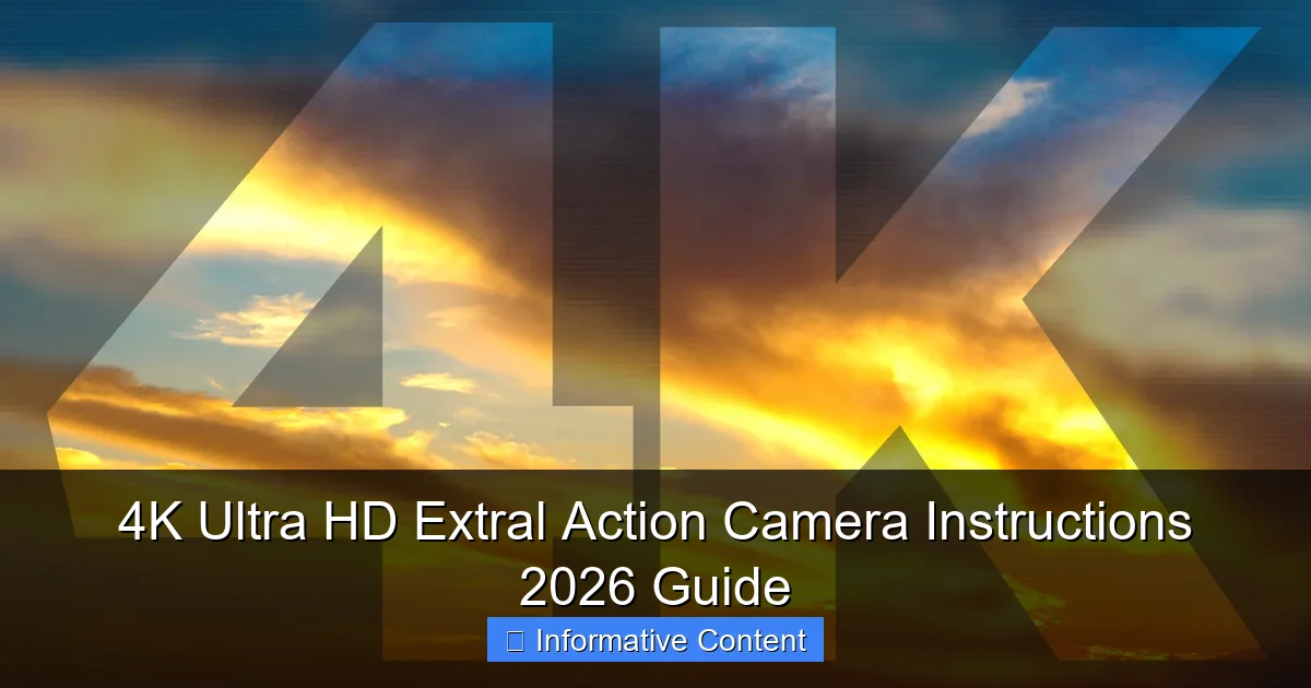 4K Ultra HD Extral Action Camera Instructions 2026 Guide