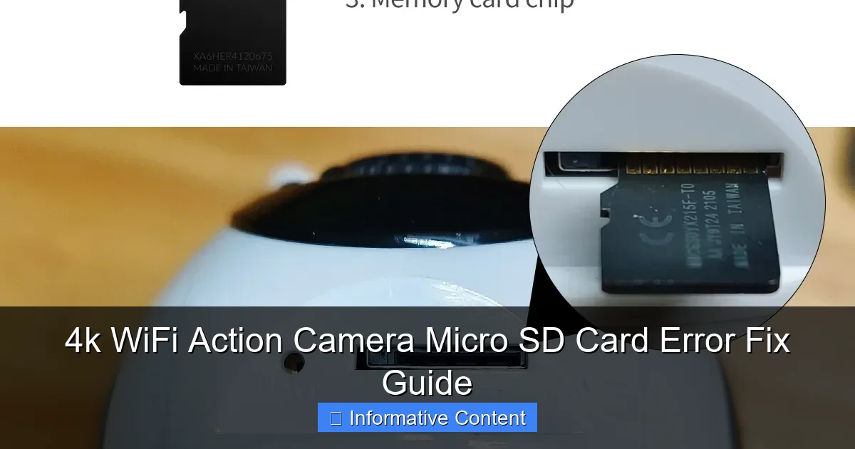 4k WiFi Action Camera Micro SD Card Error Fix Guide