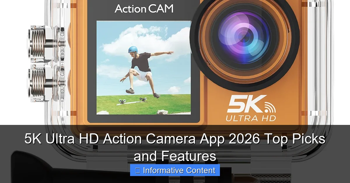 5K Ultra HD Action Camera App 2026 Top Picks and Features
