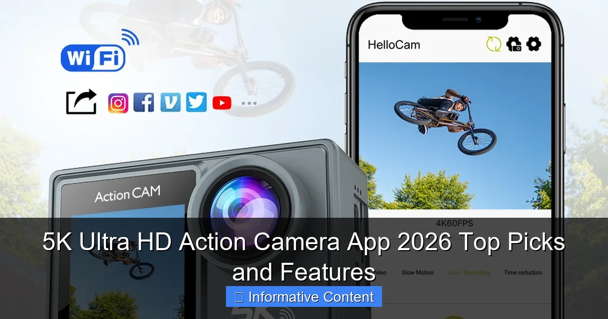 5K Ultra HD Action Camera App 2026 Top Picks and Features