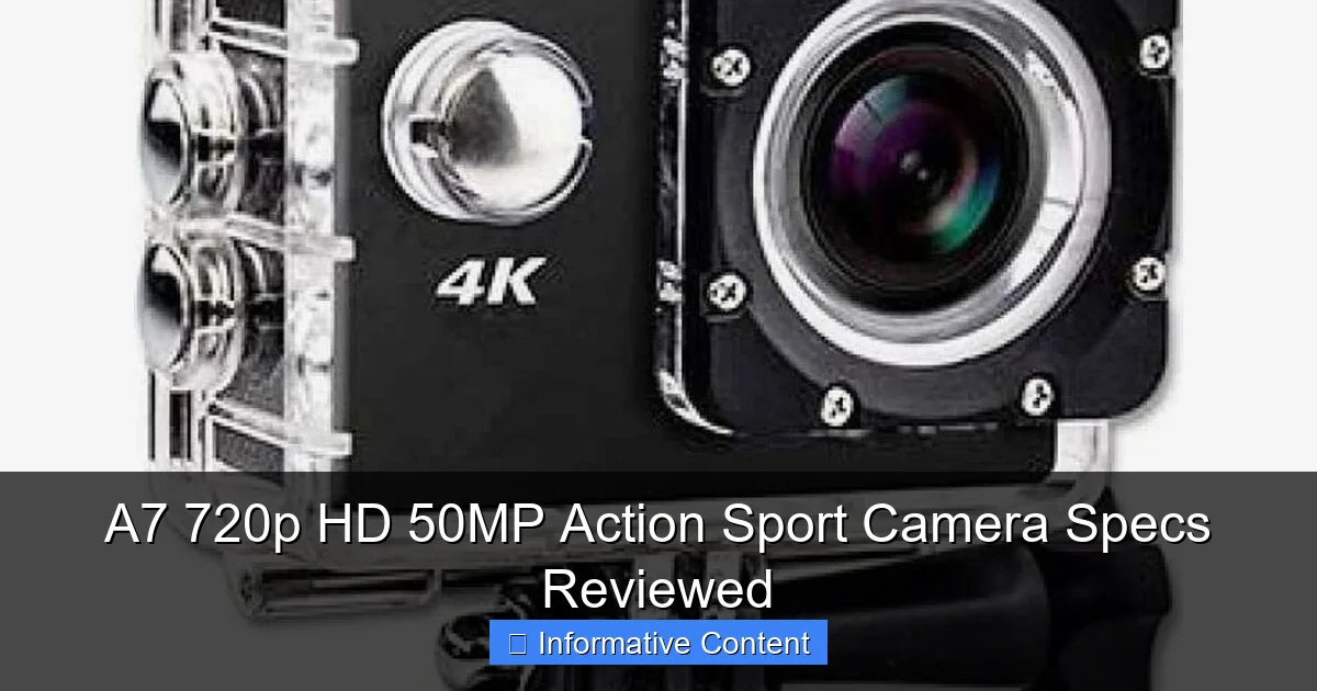 A7 720p HD 50MP Action Sport Camera Specs Reviewed