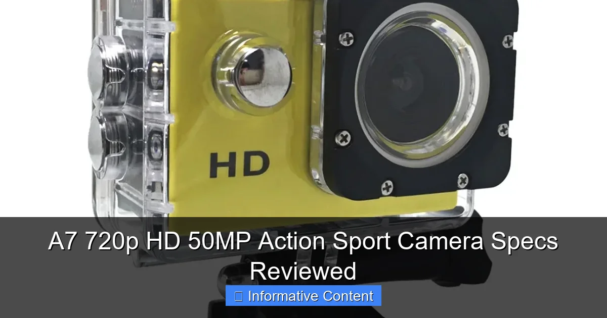 A7 720p HD 50MP Action Sport Camera Specs Reviewed