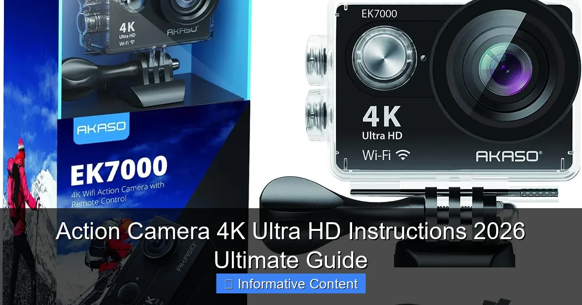 Action Camera 4K Ultra HD Instructions 2026 Ultimate Guide