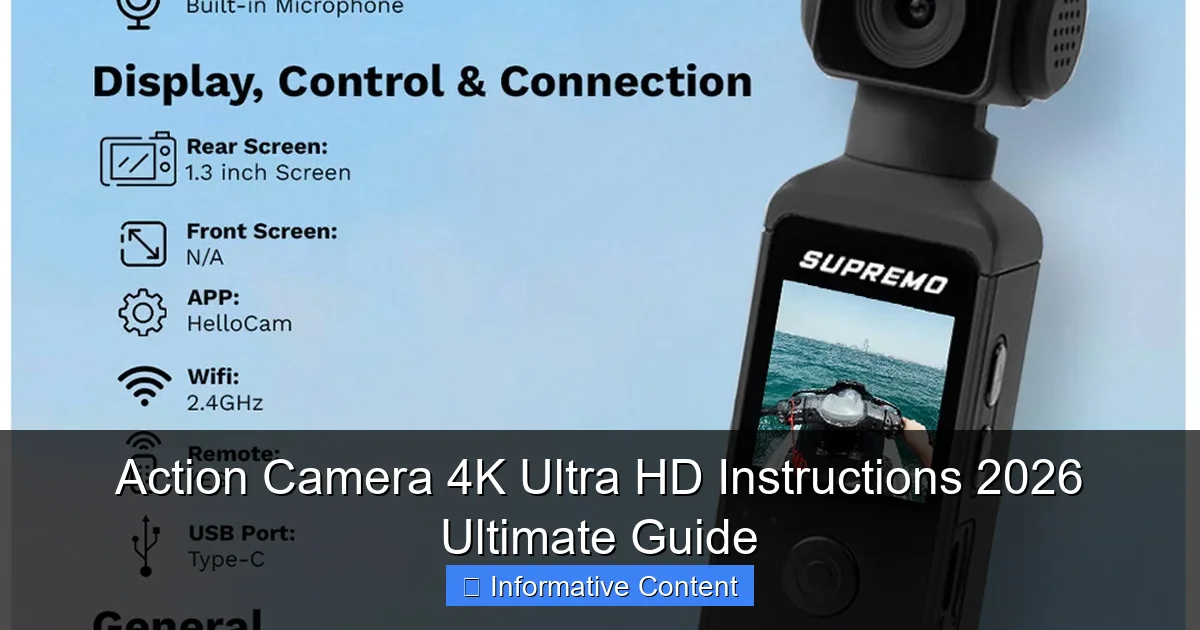 Action Camera 4K Ultra HD Instructions 2026 Ultimate Guide