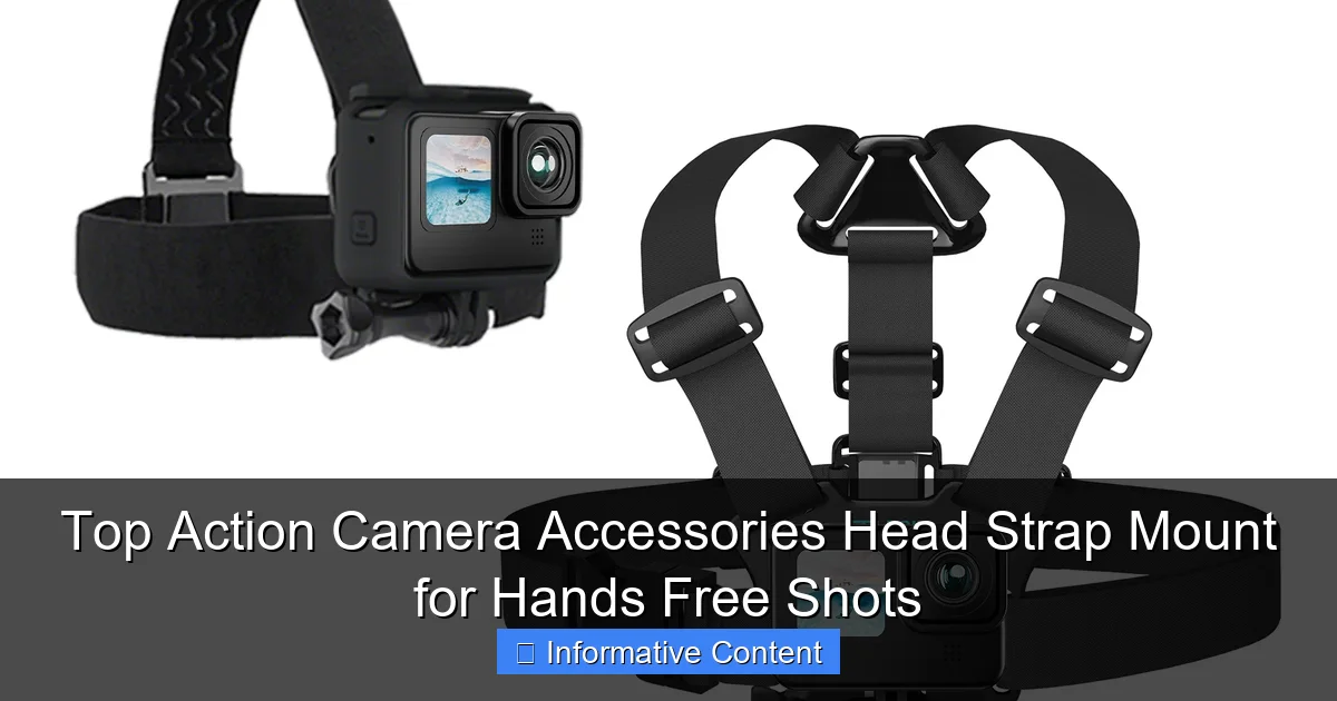 Top Action Camera Accessories Head Strap Mount for Hands Free Shots