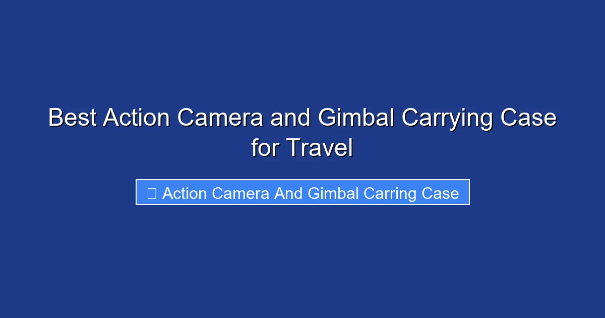 Best Action Camera and Gimbal Carrying Case for Travel