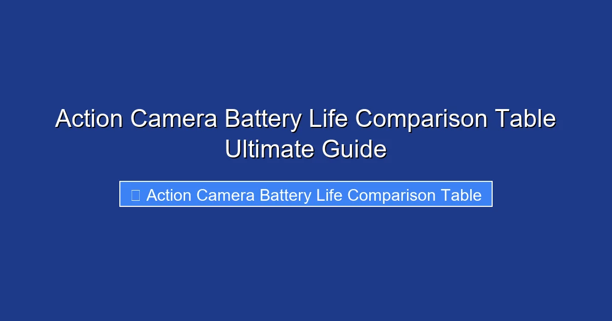 Action Camera Battery Life Comparison Table Ultimate Guide