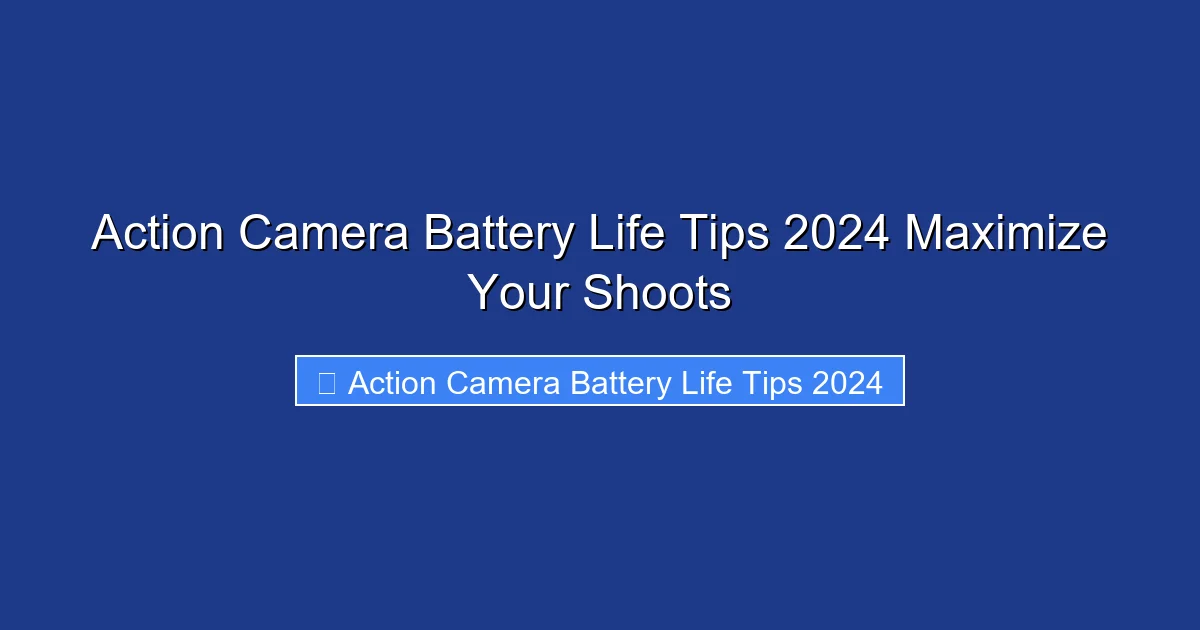 Action Camera Battery Life Tips 2024 Maximize Your Shoots