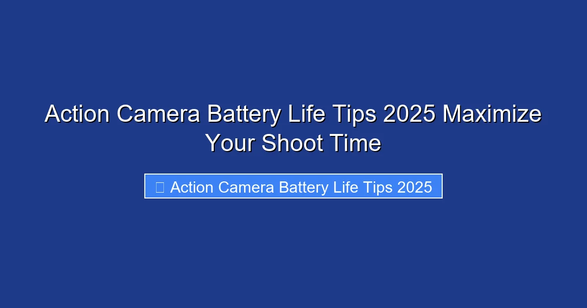 Action Camera Battery Life Tips 2025 Maximize Your Shoot Time