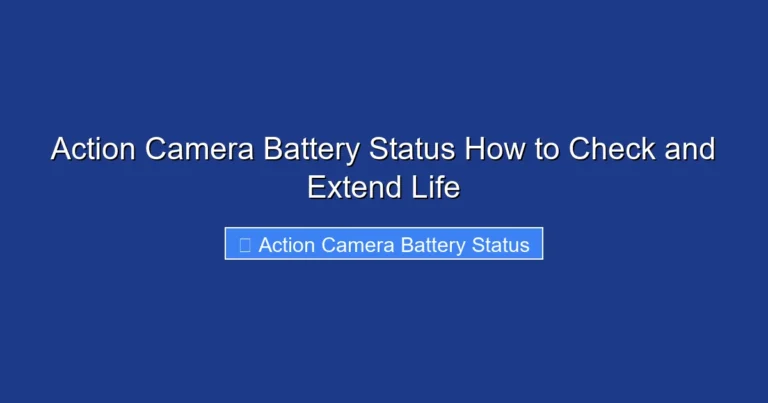 Action Camera Battery Status How to Check and Extend Life