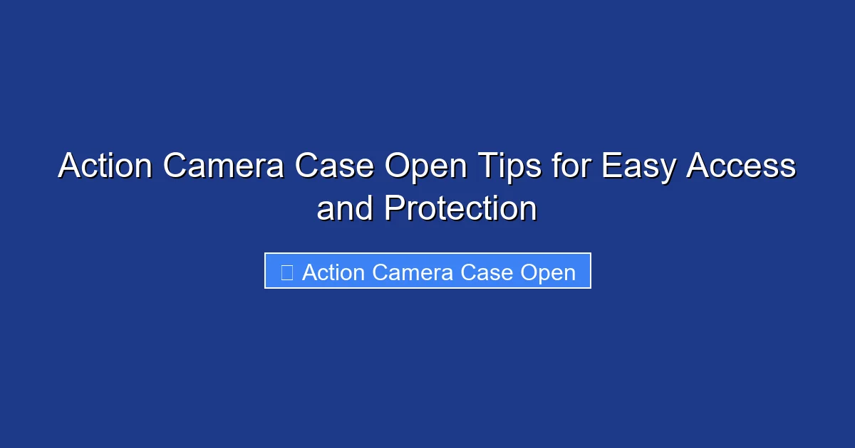 Action Camera Case Open Tips for Easy Access and Protection