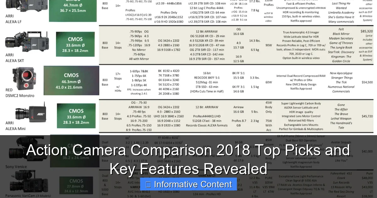 Action Camera Comparison 2018 Top Picks and Key Features Revealed