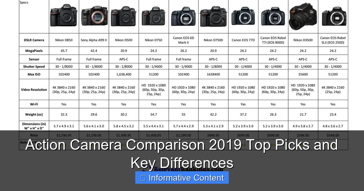 Action Camera Comparison 2019 Top Picks and Key Differences