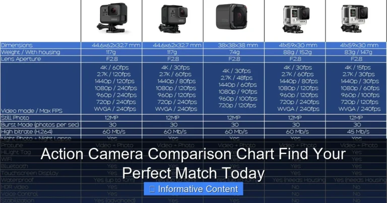 Action Camera Comparison Chart Find Your Perfect Match Today