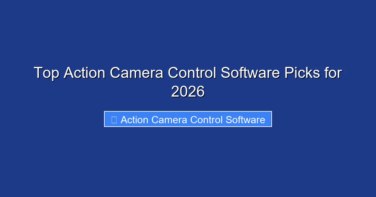 Top Action Camera Control Software Picks for 2026