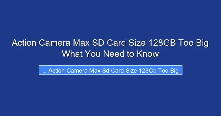 Action Camera Max SD Card Size 128GB Too Big What You Need to Know