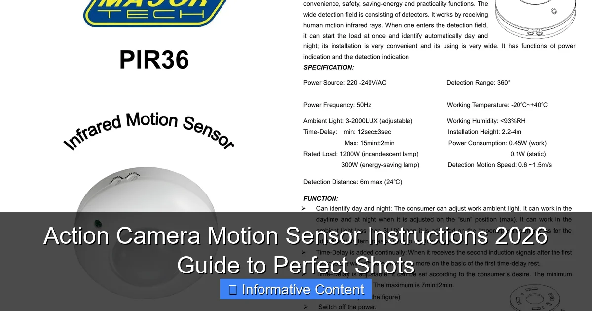 Action Camera Motion Sensor Instructions 2026 Guide to Perfect Shots