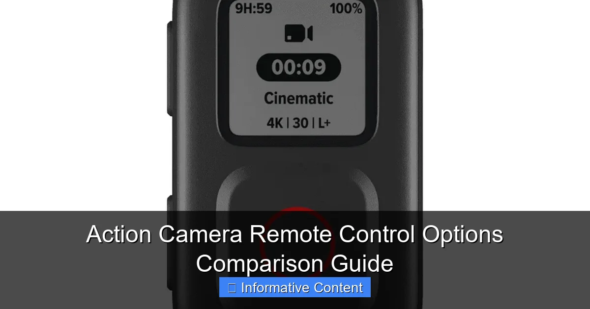 Action Camera Remote Control Options Comparison Guide