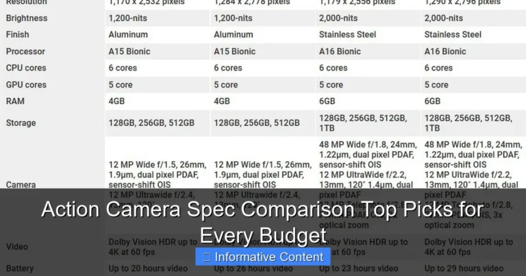 Action Camera Spec Comparison Top Picks for Every Budget