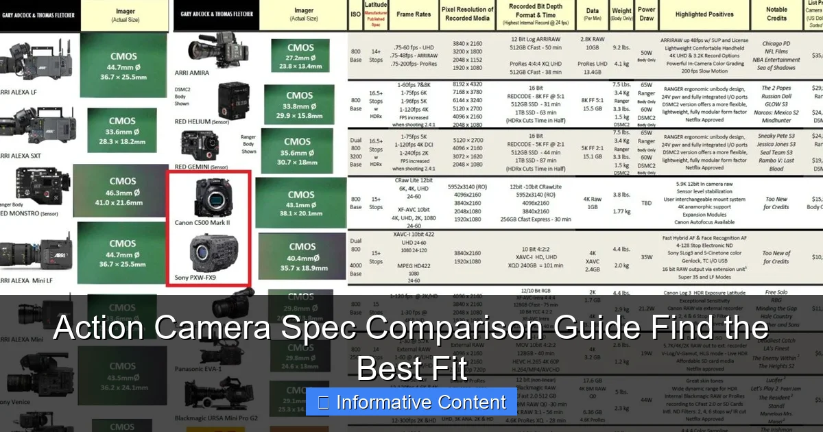 Action Camera Spec Comparison Guide Find the Best Fit