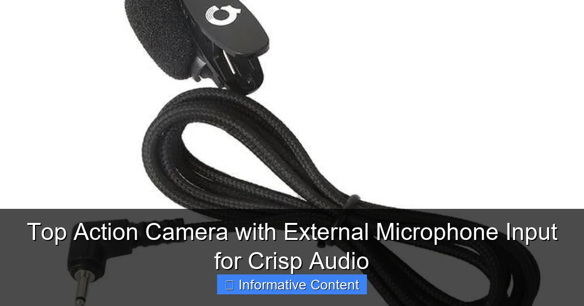 Top Action Camera with External Microphone Input for Crisp Audio