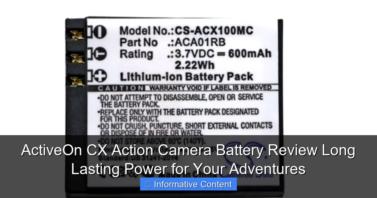 ActiveOn CX Action Camera Battery Review Long Lasting Power for Your Adventures