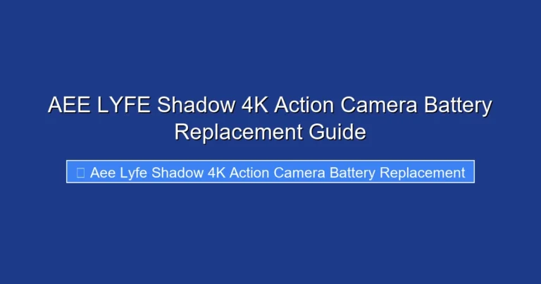 AEE LYFE Shadow 4K Action Camera Battery Replacement Guide