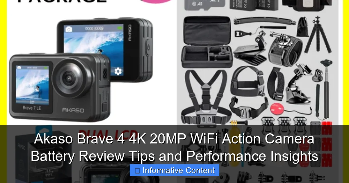 Akaso Brave 4 4K 20MP WiFi Action Camera Battery Review Tips and Performance Insights