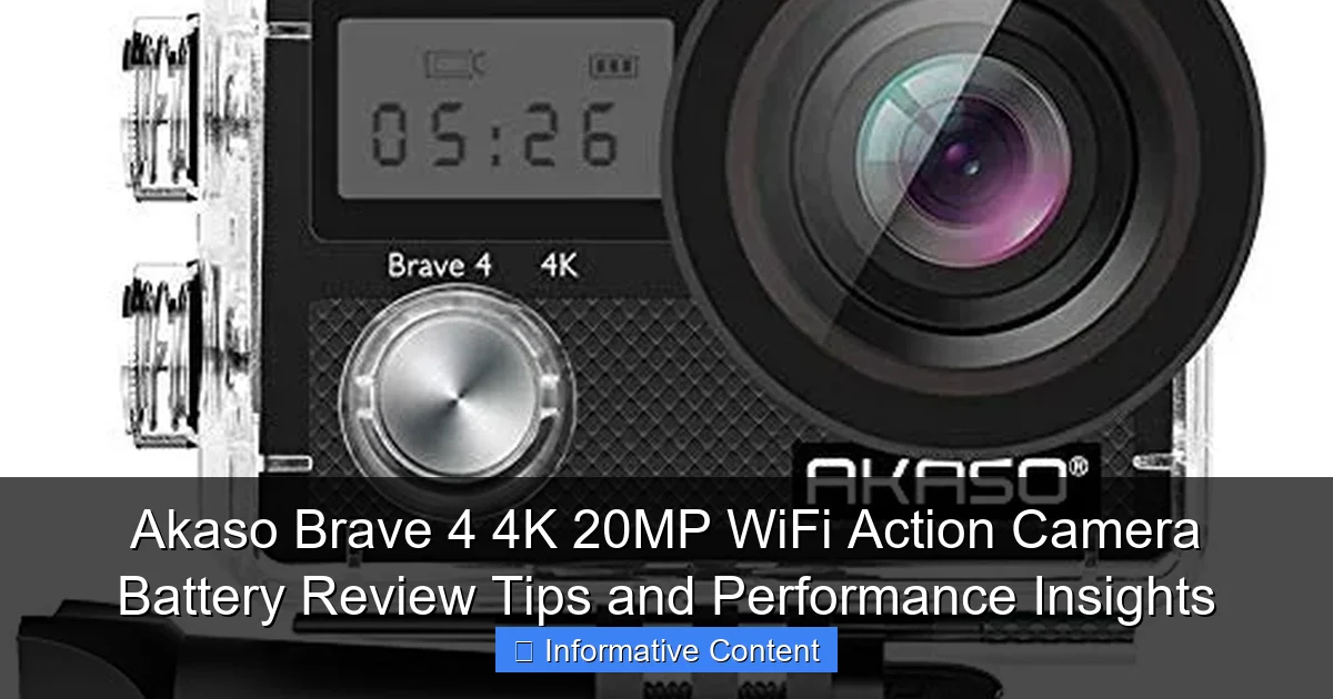 Akaso Brave 4 4K 20MP WiFi Action Camera Battery Review Tips and Performance Insights