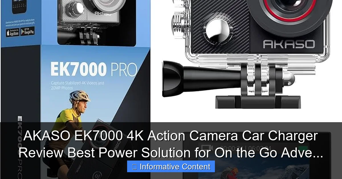 AKASO EK7000 4K Action Camera Car Charger Review Best Power Solution for On the Go Adve...