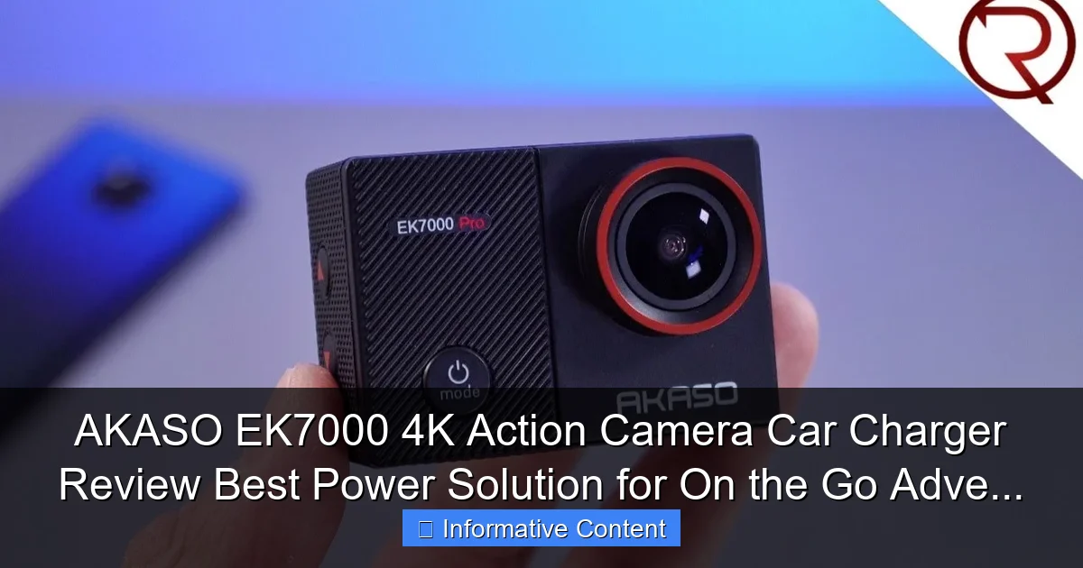 AKASO EK7000 4K Action Camera Car Charger Review Best Power Solution for On the Go Adve...
