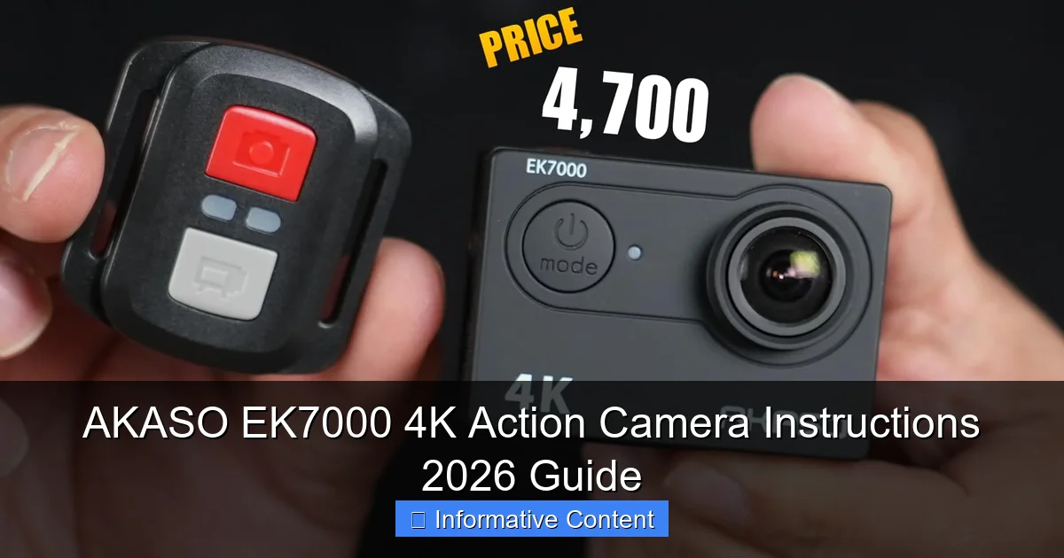 AKASO EK7000 4K Action Camera Instructions 2026 Guide