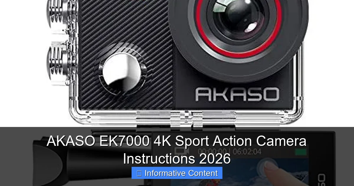 AKASO EK7000 4K Sport Action Camera Instructions 2026
