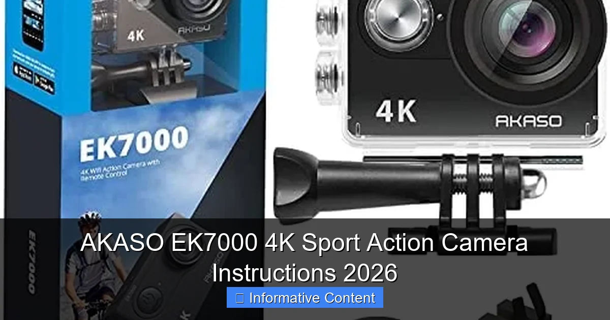 AKASO EK7000 4K Sport Action Camera Instructions 2026