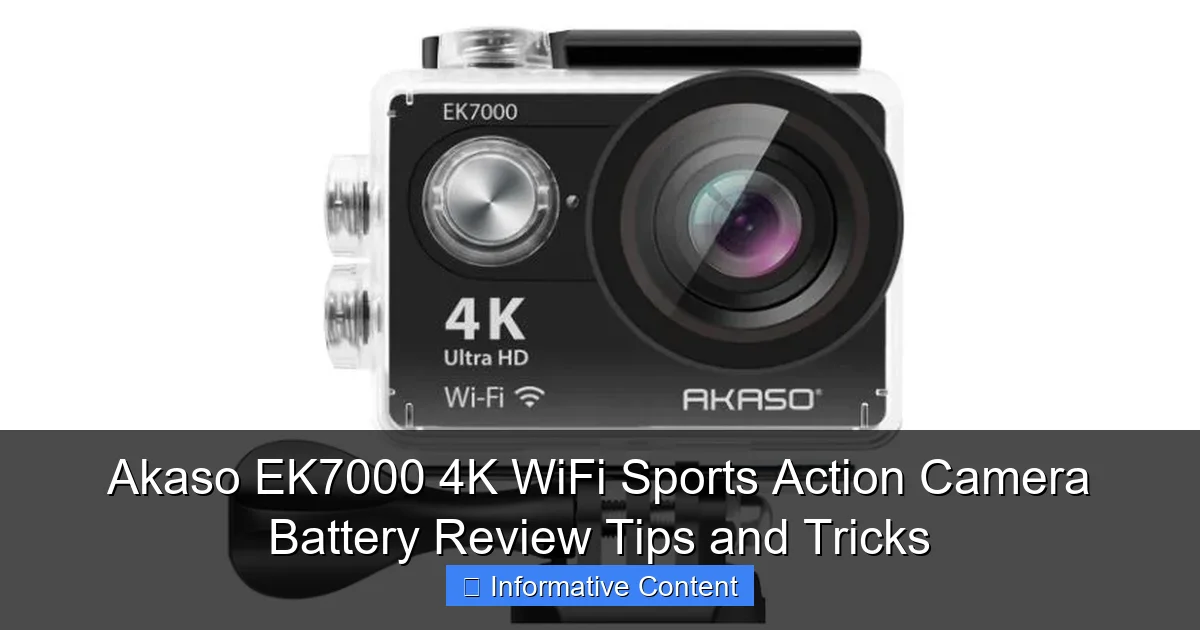 Akaso EK7000 4K WiFi Sports Action Camera Battery Review Tips and Tricks
