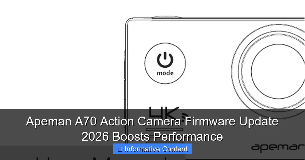 Apeman A70 Action Camera Firmware Update 2026 Boosts Performance