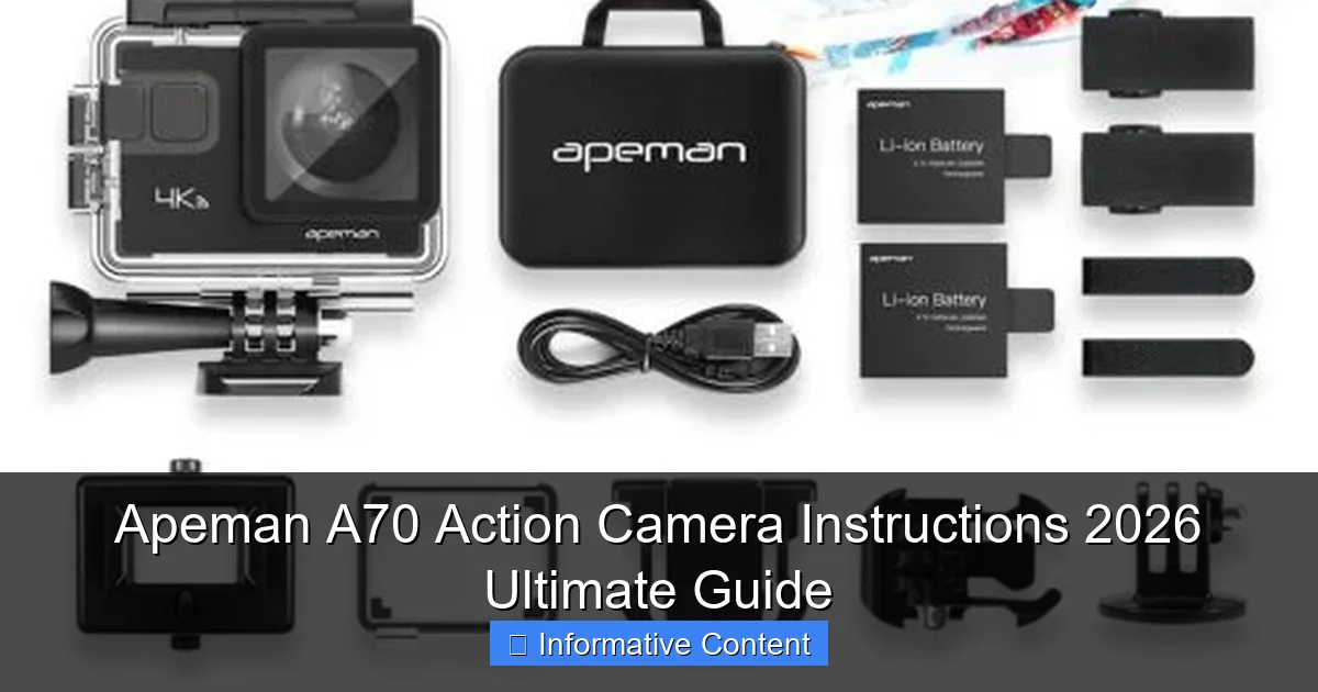 Apeman A70 Action Camera Instructions 2026 Ultimate Guide