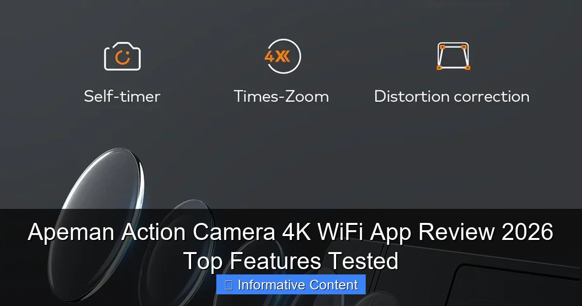 Apeman Action Camera 4K WiFi App Review 2026 Top Features Tested