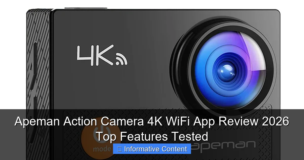 Apeman Action Camera 4K WiFi App Review 2026 Top Features Tested
