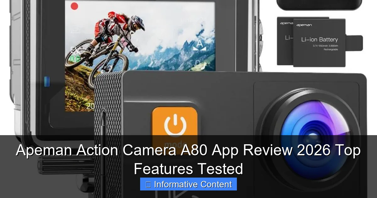 Apeman Action Camera A80 App Review 2026 Top Features Tested